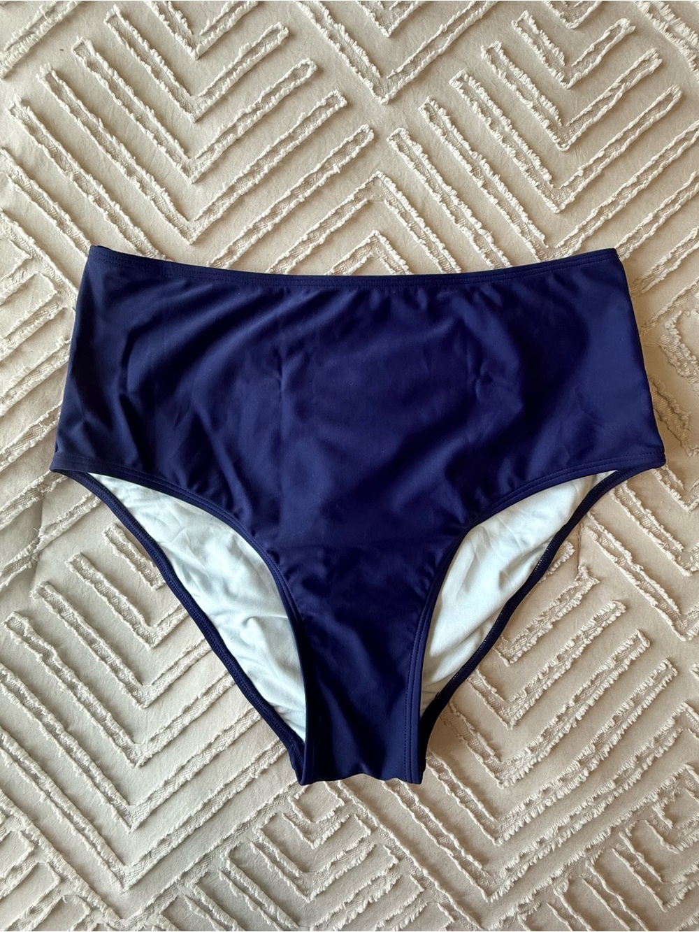 Amazon Navy Basic High Waist Swim Bottoms | M